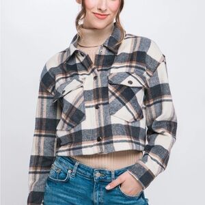 Plaid Women's Crop Jacket